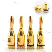 2pcs 4mm Banana Plug Gold-Plated Connector Copper Musical Audio Speaker Cable Pin Connectors Banana Plugs Accessories YB23TH