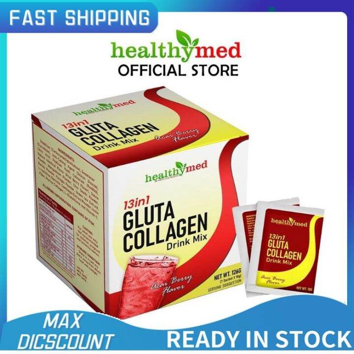 Healthymed 13in1 Gluta Collagen Drink Mix Acai Berry Flavor with Glutathione and L Carnitine