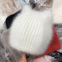 202012 dropshipping winter Angora rabbit hair warm knitting cat ear cute leisure lady Skullies Beanies cap men women cool hat