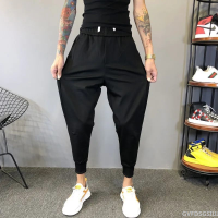 กางเกงชิโนกางเกงขายาวสีดําหล่อ harlan cropped pants small feet guy spirit boy pants bound feet trend new summer t7239