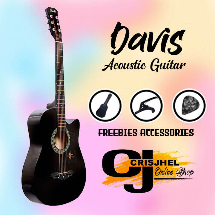 ACOUSTIC GUITAR DAVIS JUNIOR SIZE 38" FREE BAG,CAPO & PICK BY CRISJHEL