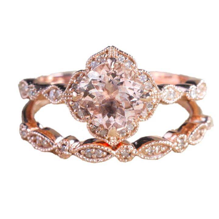 ss-18k-rose-gold-round-floral-crystal-diamond-zircon-ring-wedding-band-ring-set