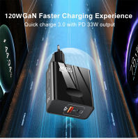 Acgicea GaN 120W USB Type C Charger Quick Charge 3.0 4.0 PD3.0 USB C อะแดปเตอร์ศัพท์ Fast Charging สำหรับ Samsung Xiaomi