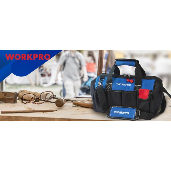 workpro-กระเป๋าเครื่องมือ-14-นิ้ว-กระเป๋าช่าง-กระเป๋าคาดเอว-กระเป๋าใส่เครื่องมืออิเล็คโทรนิคกันน้ำ