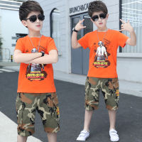 Boys Summer Clothing Sets T Shirt &amp; Pants Children Outfit Camouflage Kids Baby Boy Clothes Teen Casual Sports Suit 3-14 Years