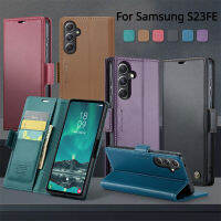 เคสหนังปลอกสำหรับ Samsung กาแล็คซี่ S23 Fe S23 S23Fe อัลตร้าพลัสซัมซุง S23FE 5กรัม2023หน้ังกลับมือถือตัวยึดกระเป๋าเงินมีช่องเสียบบัตรเคสกันกระแทก