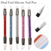 6 Colors Dual-ended Nail Art Silicone Sculpture Pen 3D Carving DIY Glitter Powder Liquid Manicure Dotting Brush Nail Tips Tool Artist Brushes Tools