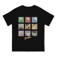 【Hot】 DuckTales Group Shot Comic Box Mans TShirt Disney Donald Duck Cartoon O Neck Short Sleeve Fabric T Shirt แฟชั่นแขนสั้นผ้าฝ้าย