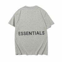 ESSENTIALS เสื้อยืดแขนสั้นผ้าฝ้ายพิมพ์สะท้อนแสง 3M ขนาดใหญ่พิเศษ