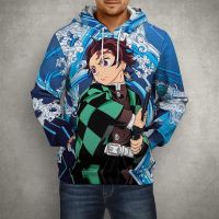 Sudadera con capucha de Demon Slayer para hombre y mujer, ropa de abrigo con estampado 3D de Kimetsu No Yaiba, Manga