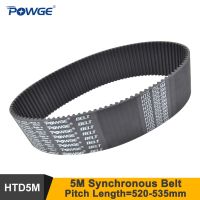 △ POWGE 520/525/530/535 5M Synchronous Belt W 12/15/20 Teeth 104/105/106/107 HTD5M Closed-Loop Timing Belt Pulley 520-5M 535-5M