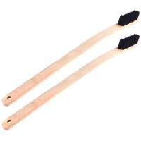 2X Auto Engine Cleaning Brush Car Rim Wheel Tire Cleaning Multi Function Bamboo Handle Mane Brushes Car Wash Cleaning