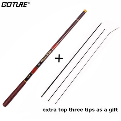 Goture 3M-7.2M Telescopic Fishing Rod Carbon Fiber Ultra Light Stream Hand Fishing Rods Carp Trout Pole Fishing Tackles