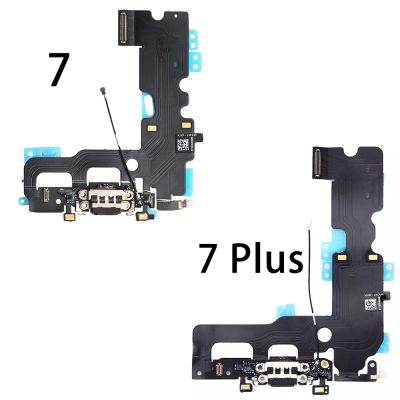 สําหรับ IPHONE 7 PLUS พอร์ตชาร์จเปลี่ยนพอร์ตชาร์จ ไมโครโฟน แจ็คหูฟัง สายดิ้น สีดํา