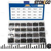 STONEGO 450/650/720PCS Countersunk Flat Head Phillips Mini Screw Set M1.4 M1.7 M2 M2.5 M3 Carbon Steel Screws Kit Screw Nut Drivers