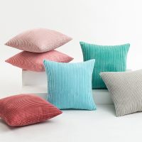 ❈ Multi Size Corduroy Cushion Cover with Zipper 60x60cm Sofa Throw Pillow Cover Home Living Room Decoration Square Bolster Case Sofa Decoration