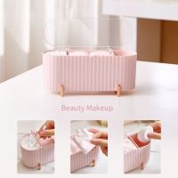 [NEW] New Cotton Swab Makeup Box Desktop Make Up Container with Transparent Lid Organizer Storage Box for Cotton Swab/Cotton Pads