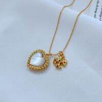 Neckalce กลิ่นหอมขนาดเล็กแฟชั่น Sweet Love Design Fritillaria Gilded Letters Simple Commuter สร้อยคอ Jewelry