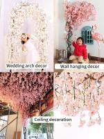 【YF】 150cm Hanging Stems Artificial Flowers Branch Wall Curtain Decorations Room Ceiling Wedding Arch