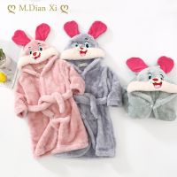 【LZ】۩✒  Outono inverno nova dupla face de veludo engrossado crianças casa roupas pijamas para meninos dos desenhos animados roupões de banho meninas longo pijama de pelúcia