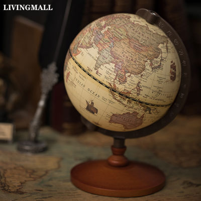 Livingmall World Globe Mapa อุปกรณ์ตกแต่งบ้าน Globe Earth 5นิ้ว Vintage ไม้ Globe เครื่องประดับ World แผนที่ภูมิศาสตร์ Office Decor