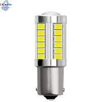 ไฟ LED 1156 1157 5730 33SMD รถไฟเบรคหลอดไฟแบบหางรถยนต์โคมไฟแบบสะท้อนอัตโนมัติตอนกลางวัน