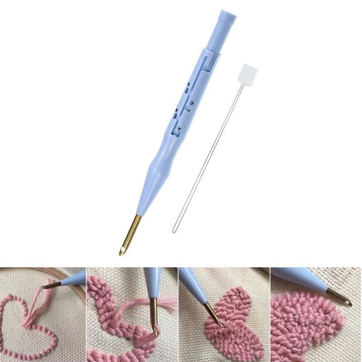 Decent Crochet Punch needle set with per/spring/ alat bordir sulam