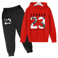 Jordan-S เสื้อสเวตเชิ้ตแขนยาวผ้าฝ้ายลายการ์ตูนชุดเสื้อขนแกะฤดูใบไม้ร่วงและฤดูหนาวแบบสวมหัวเสื้อฮู้ดทารกและกางเกงสำหรับเด็กเล็กเด็กผู้หญิงชุด0000