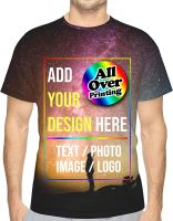 Tencen Custom T-Shirt Personalized Design Your Own Text Image Logo Photo 2 Side All Over Print Back Neon