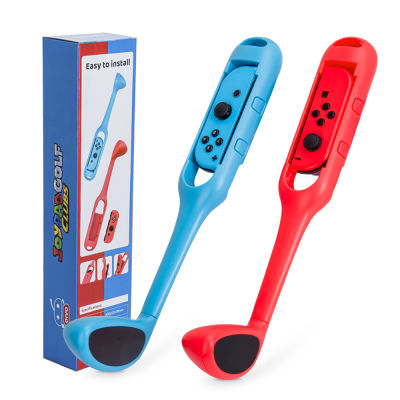 OIVO ไม้กอล์ฟ Joy-Con 2แพ็คสำหรับสวิทช์ Nintend อุปกรณ์เสริมเกมกอล์ฟสำหรับที่ยึดจับตัวควบคุมมาริโอกอล์ฟ: Super Rush (สีแดงและสีน้ำเงิน)