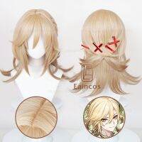 Game Genshin Impact Kaveh Cosplay Wigs 50Cm Long Linen Gold Mixed Color Braid Wigs Heat Resistant Hair Wigs