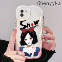 Chenyyka เคส A02s M02 A02 A03s แกนปลอกสำหรับ Samsung A03เกล็ดหิมะสีขาวรูปหญิงสาวสวยลายคลื่นกันกระแทกแบบใสเนื้อครีมนิ่มเคสมือถือโปร่งใสลายกล้องถ่ายรูปที่สร้างสรรค์เคสป้องกันซิลิกาเจล