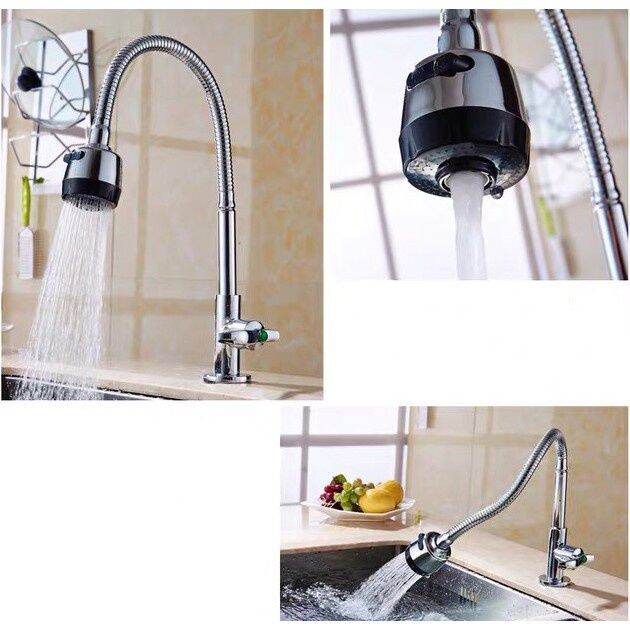 pressure washer Kitchen Faucet Stainless Steel 360° Flexible Single Cold Mode Spout Sink Mop