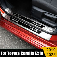 สแตนเลสประตูรถงัวกวาดแผ่นปกยินดีต้อนรับเหยียบกรณีตัดสำหรับ Toyota Corolla 2019 2020 2021 2022 2023 E210อุปกรณ์เสริม