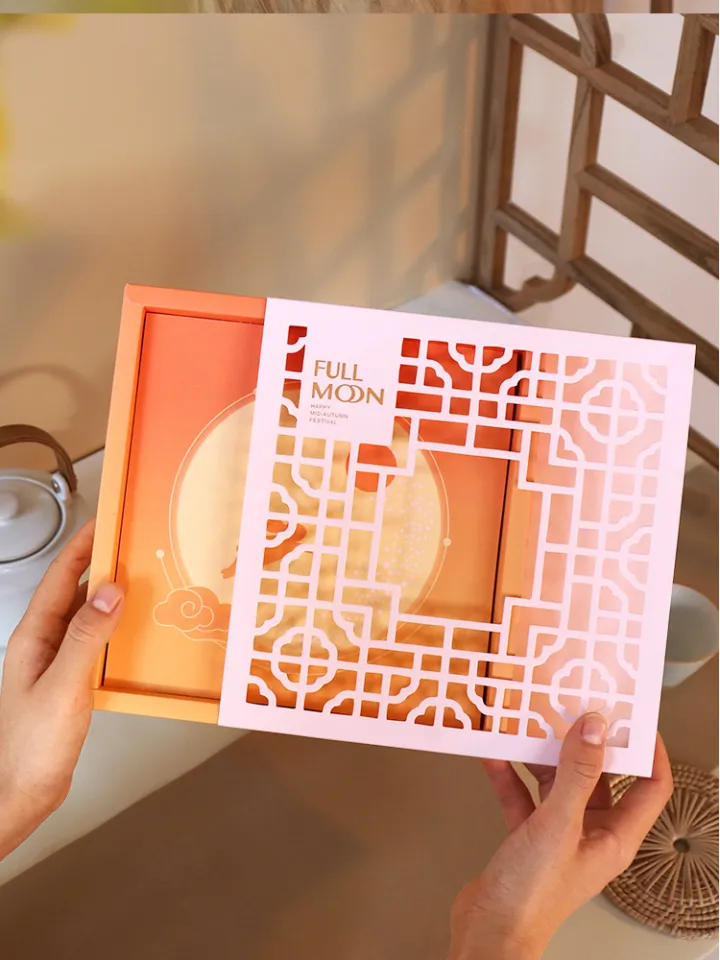 Mooncake Gift Box Mid-Autumn Festival 4 8 Capsules 2023 New High-End  Cantonese Ice Skin Flow Heart Portable Gift Empty Box