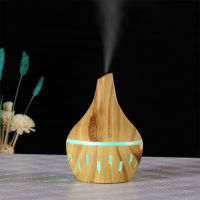 300ML USB Humidifier Electric Oil Aromatpy Wood Grain Ultrasonic Air Diffuser With 7 Colors Lights For Home Office Car