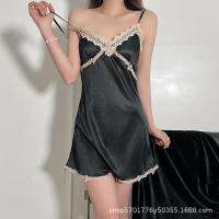 womens summer ice silk th spender ghtdress h d sexy lace temptatn silk spender home service --SY2381✜