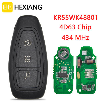 เขา Xiang รถกุญแจรีโมทสำหรับ Mondeo Kuga เฟียสต้า B-max ฟอร์ดโฟกัส C-MAX 434 FSK 4D63ชิป FCC KR55WK48801อัตโนมัติสมาร์ทที่สำคัญ