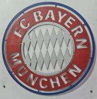 โลโก้บาเยิร์นมิวนิค BAYERN MUNCHEN ขนาดสเกล 60*60 cmเหล็กหนา 3 mmน้ำหนัก 4 kgพ่นสี 2K เคลือบคฟล่าสวยแปลกเป็นมิติสีพ่นรถยนต์ภายนอกสวยงามสมจริงคงทน