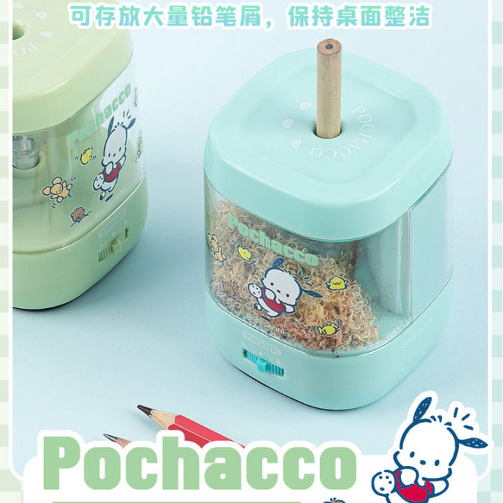 sanrio-pochacco-น่ารักอัตโนมัติกบเหลาดินสอกบเหลาดินสอไฟฟ้าสำหรับเด็กและนักเรียนอัตโนมัติอย่างเต็มที่ของขวัญเด็ก