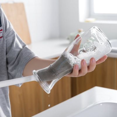 【CC】 Cup Glass Bottle Cleaning Handle Sponge Removable