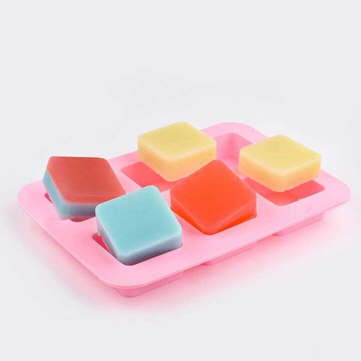 gl-แม่พิมพ์-ซิลิโคน-สำหรับทำสบู่-ขนม-สี่เหลี่ยม-6-ช่อง-คละสี-square-silicone-mold