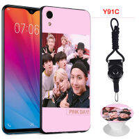 เคสโทรศัพท์ BTS สำหรับ VIVO Y91C/VIVO 1820,เคสซิลิโคนแบบนิ่มพร้อมแหวนลายเดียวกันและเชือก