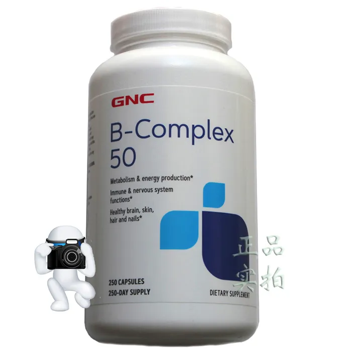 GNC Vitamin B Complex กลุ่มแคปซูล250เม็ด B50 VB ครอบครัวสหรัฐอเมริกา