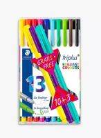 Staedtler triplus fineliner 10สี 0.3 มม. แถม broadliner 0.8 มม. 334