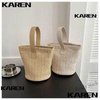 【Ready Stock】 ▨﹊✹ C23 KAREN1 Bucket Bag New Portable Holiday Straw Woven