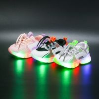 COD Kids Stock】kids Size boys sport with girls Led LED Board Breathable 21-30 Shoes Toddler Sneakers COD shoes surface Shoes Luminous Lighted 【Ready Luminous shoe Shoes Baby Sneakers mesh Breathable Glowing Lights Casual and