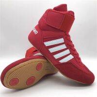 Men and Women Children Professional Wrestling Shoes Boxing Rubber Shoes Sanda Combat Shoes Squat Shoes Large Size Breathable