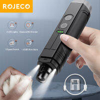 ROJECO P3ไฟฟ้าเครื่องบดเล็บสัตว์เลี้ยง Professional Dog Nail Clipper 2ไฟ LED USB ชาร์จ Cat Dog Grooming อุปกรณ์เสริม