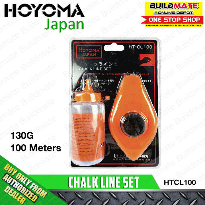 Hoyoma Chalk Line Set 100m Self Chalking Cotton Snap Line Plumb Bob Chalk Line Reel Line Level